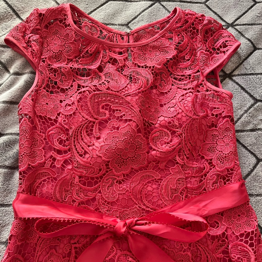 Adrianna Papell Size 12. French Coral Pink. Cocktail party, Dress lace.